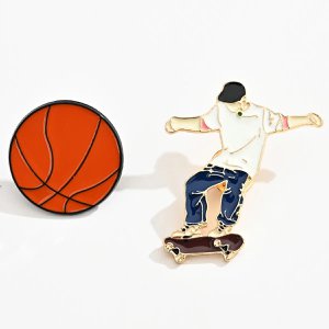 Set mit 2 Basketball- und Skate-Pins