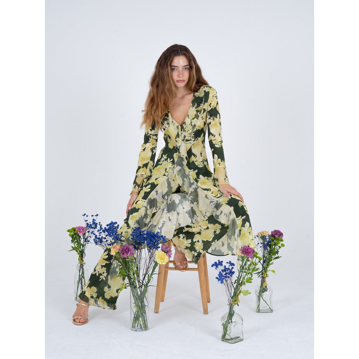 Lime Lagoon Flower Print Pants