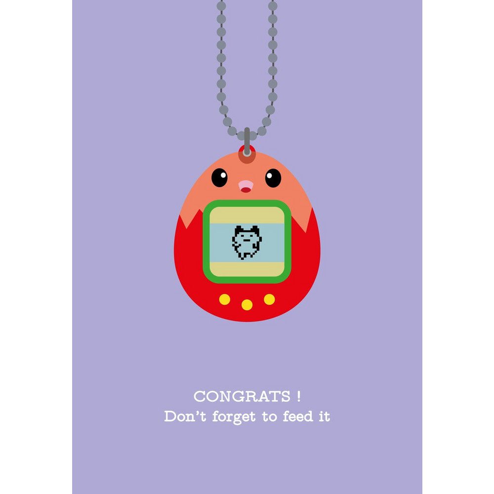 Tamagotchi-Baby-Geburtskarte