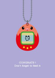 Tamagotchi-Baby-Geburtskarte