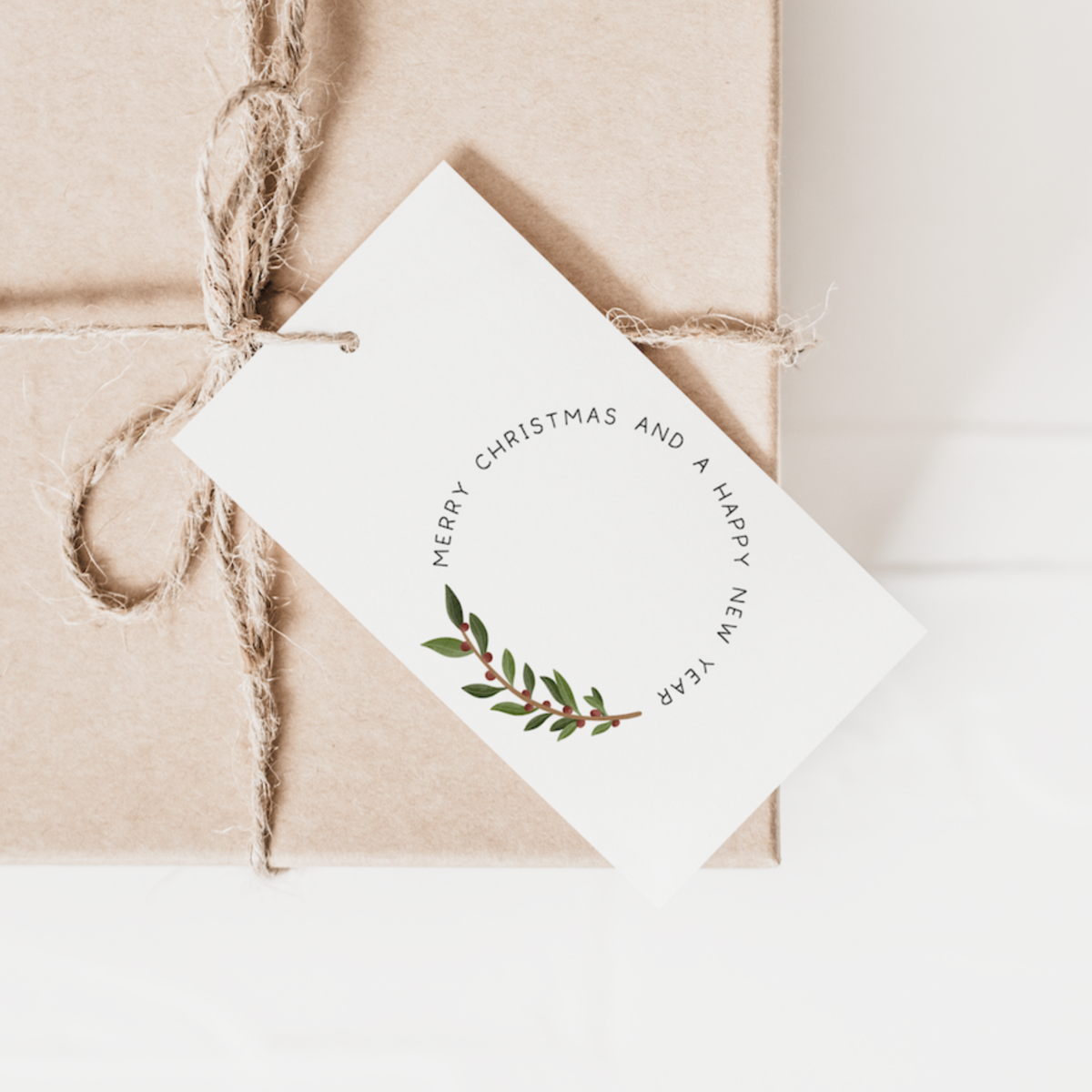 Etiquette cadeau Noël "Merry Christmas" 6x