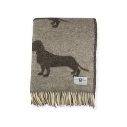 Dachshund / Teckel Plaid / Decke 100% Jungfrau Wolle / 2Sided