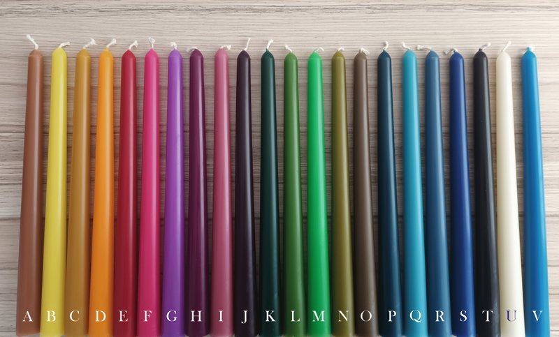 Pastel Color 10" Beeswax Taper Candle - Make your color mix
