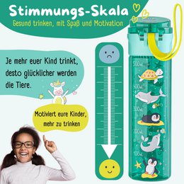 Trinkflasche Kinder, 500ml, leicht - Ozean-mint