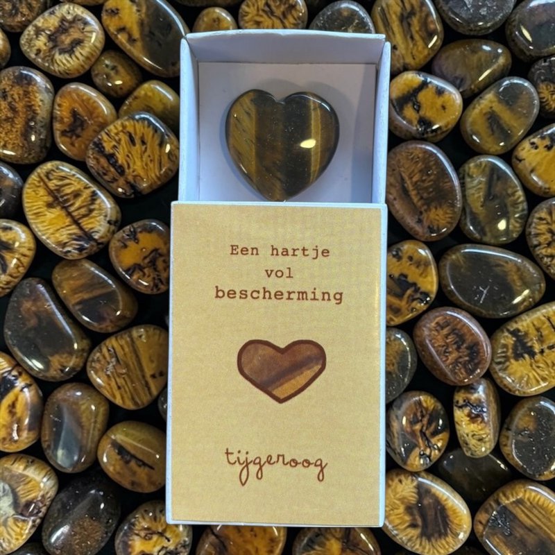 Heart in Tiger Eye box