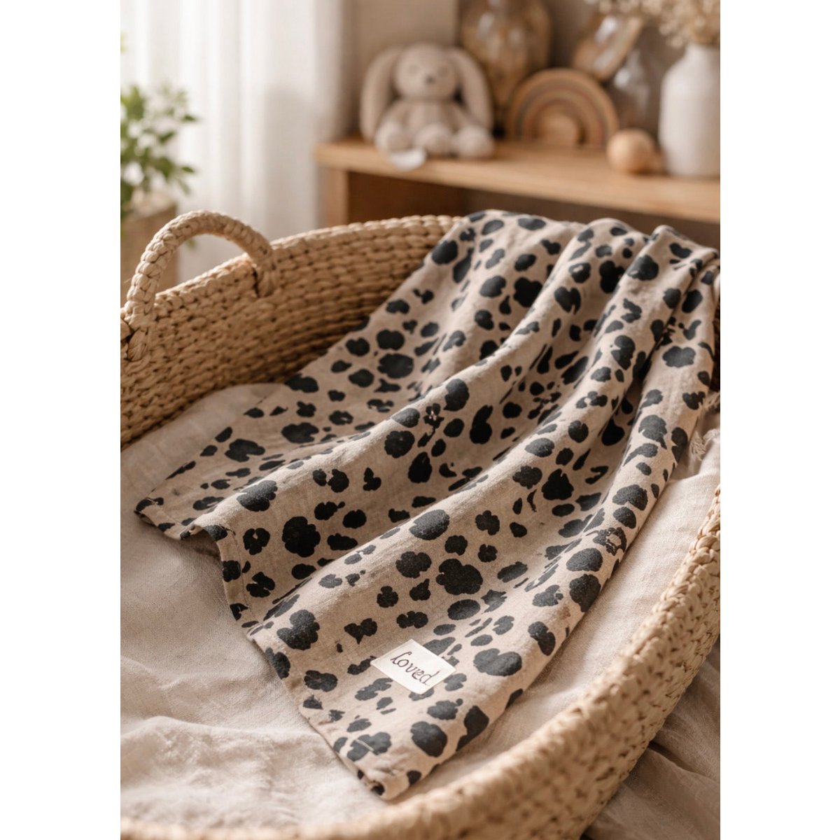 Muslin cloth, nursing cloth, swaddle cloth, light baby blanket 120x120cm, LEO