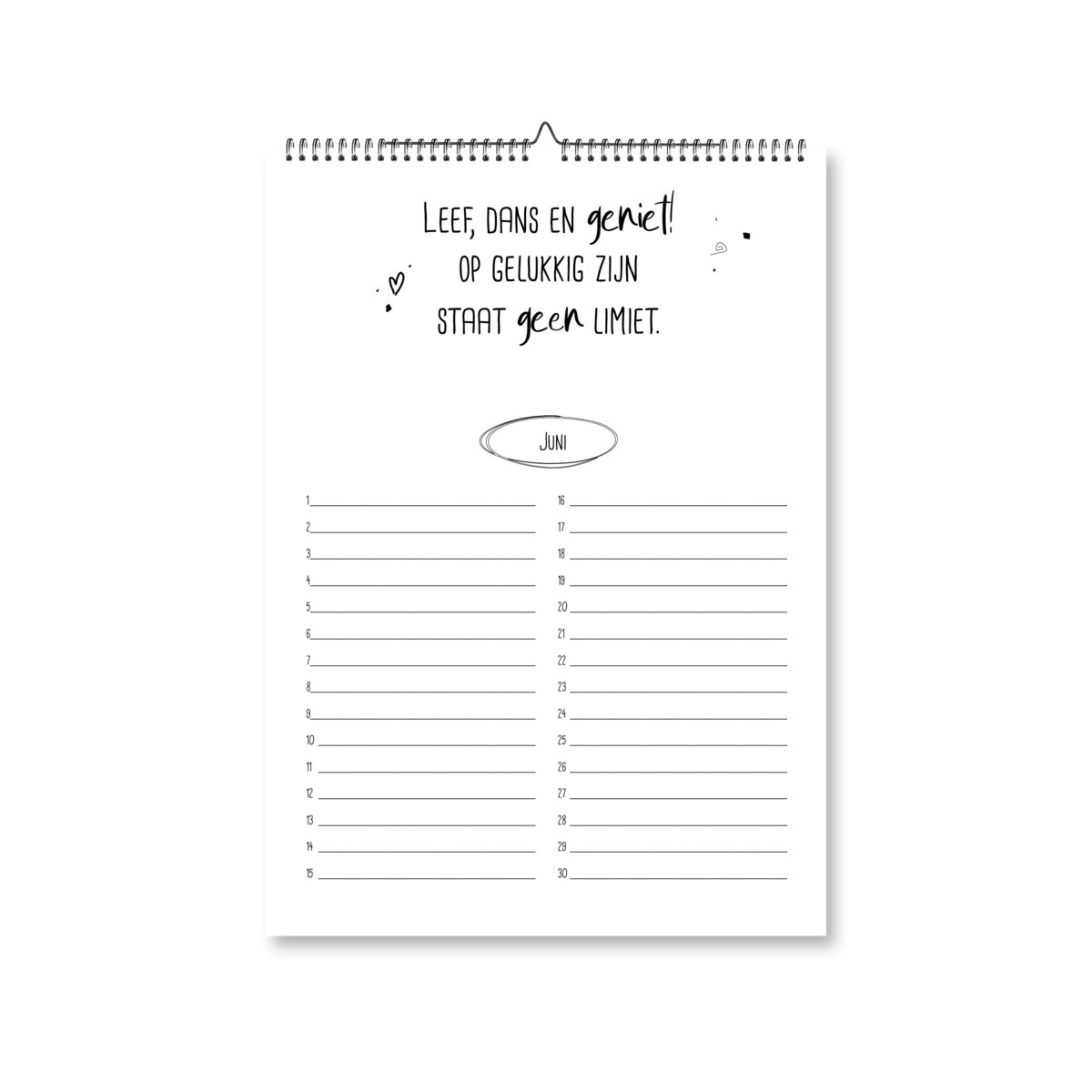 Verjaardagskalender A4