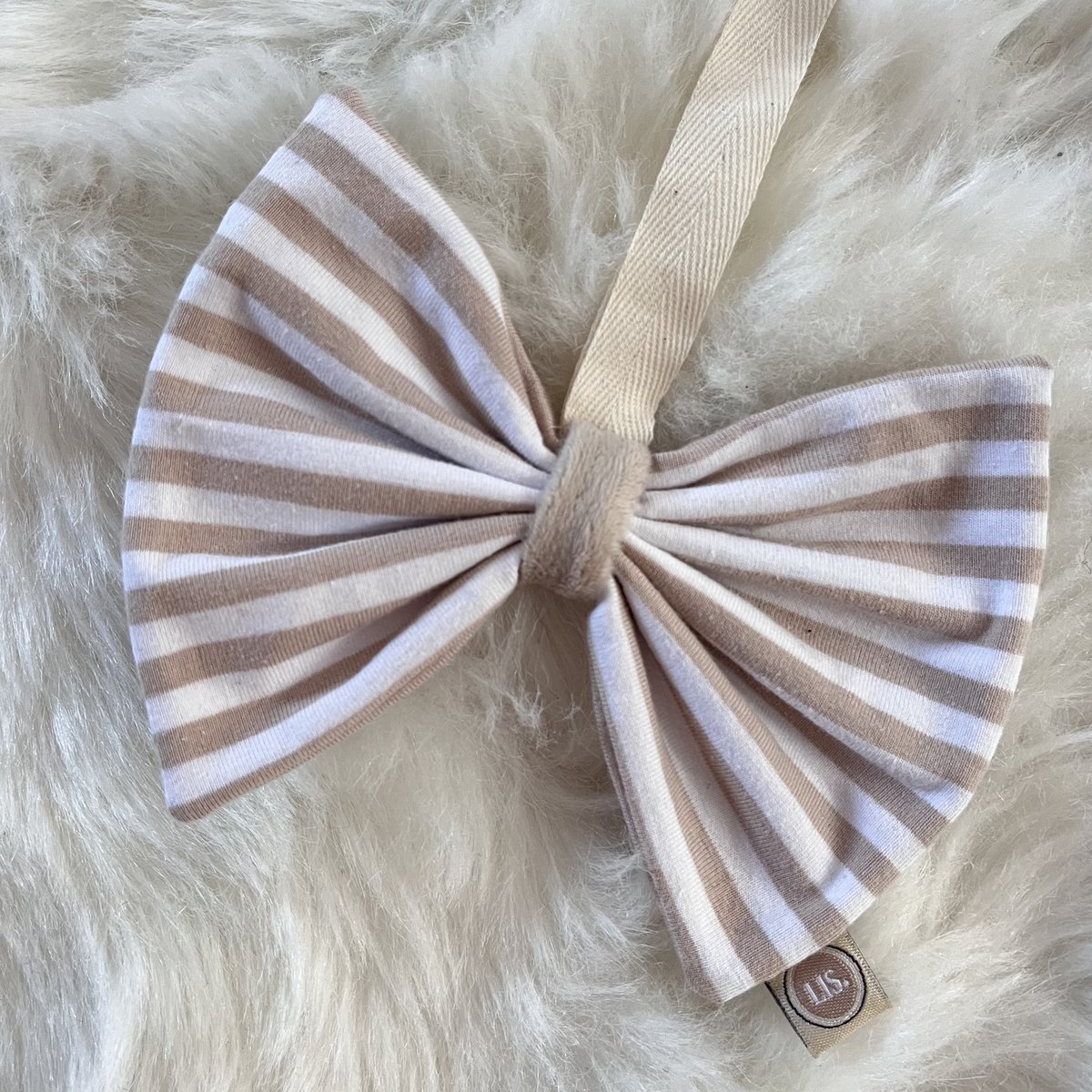 Noeud d'attache-sucette - beige/blanc