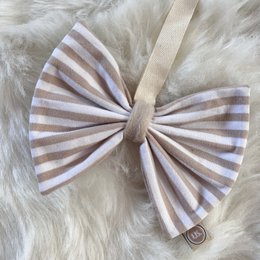 Pacifier cloth bow - beige/white