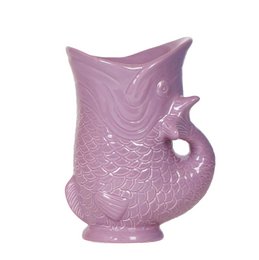  Lilac-colored ceramic fish-shaped plant pot with a diameter of 9cm. Suitable for indoor plants and home decor.