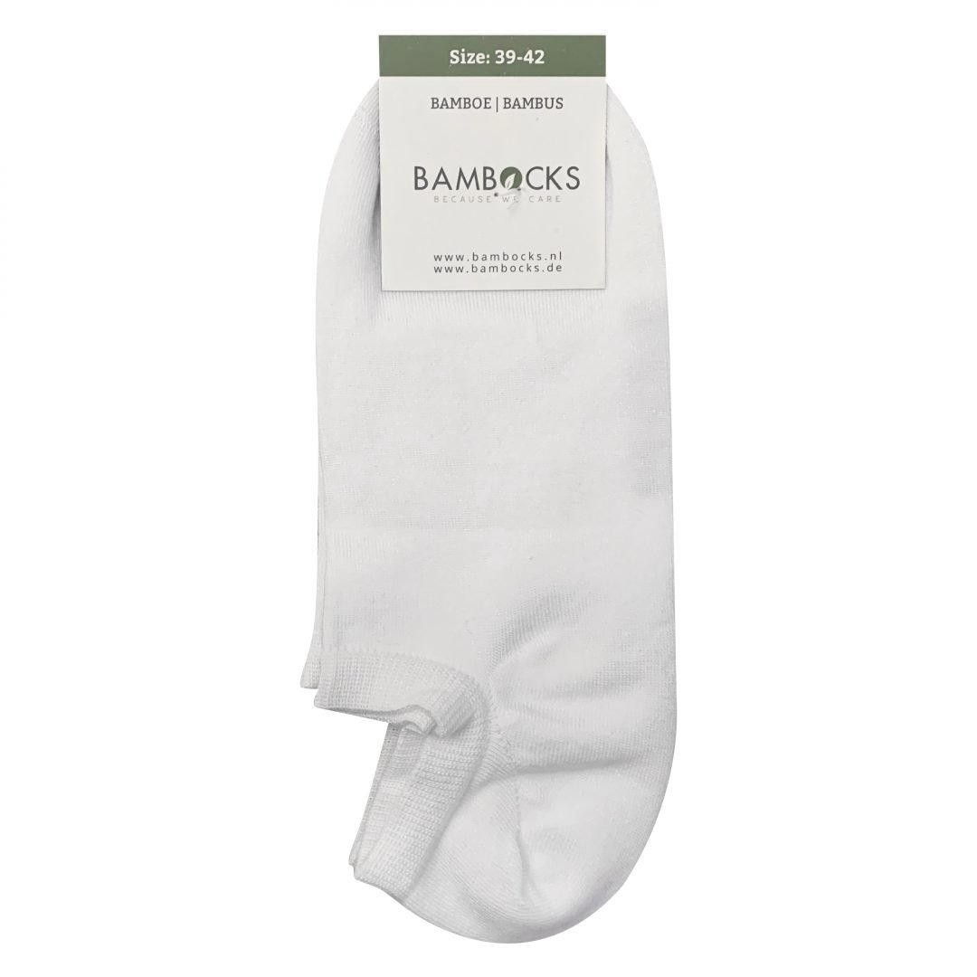Bambocks Bambus No Show Sneaker Socken 4 Paar Weiß