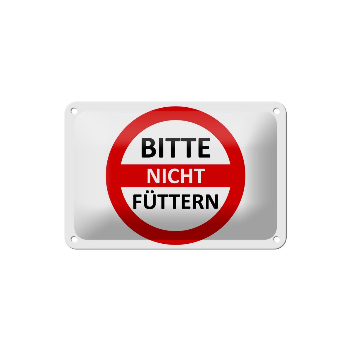 Tin sign warning sign 18x12cm Please do not feed (red/white) sign