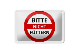 Tin sign warning sign 18x12cm Please do not feed (red/white) sign