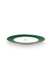 Plate Love Birds Deer Dark Green 26.5cm