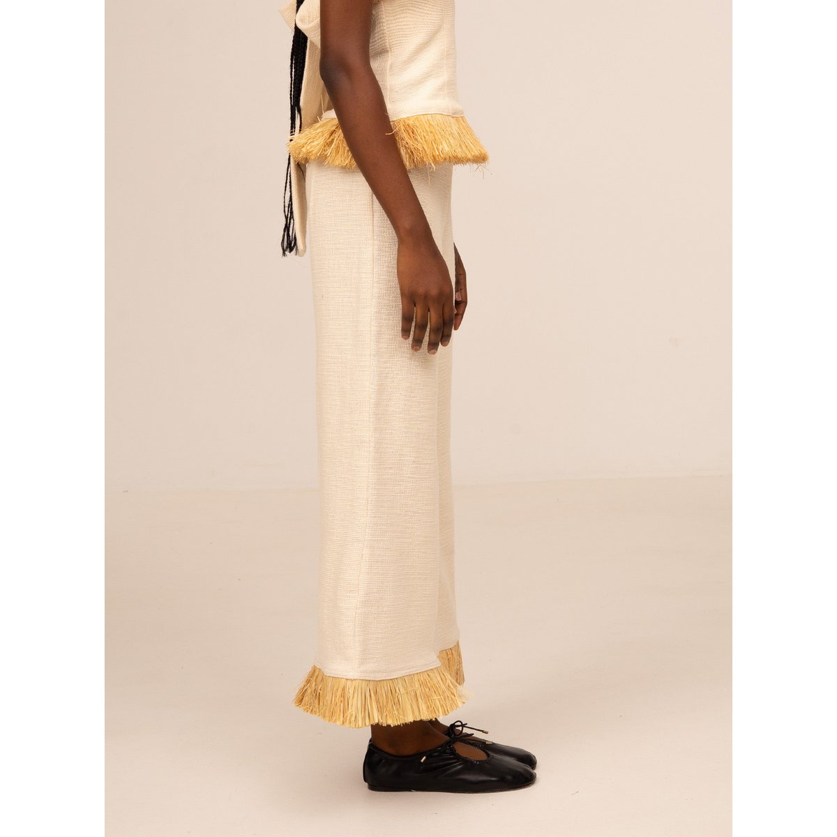 Noctis broek van stro met franjes