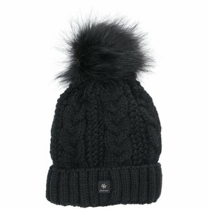 Premium Winter Hat voor dames »Gevoerde breiencap Zwart» Bobble Cap »hatze» Beanie