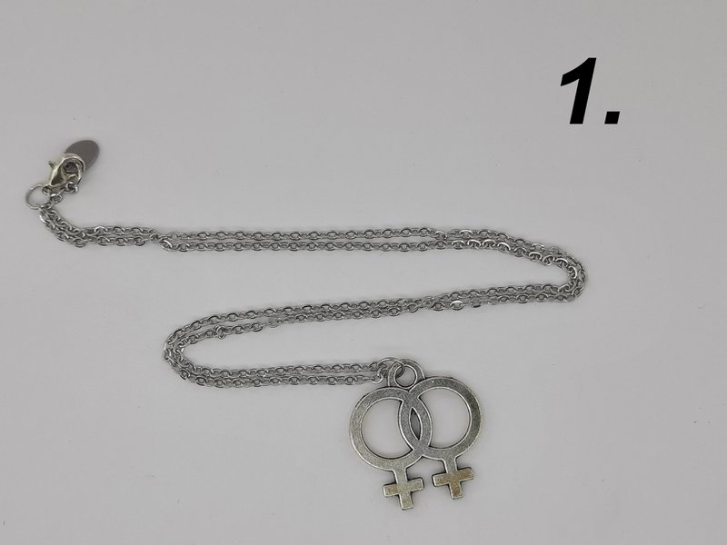%231198 lesbian pride necklace set