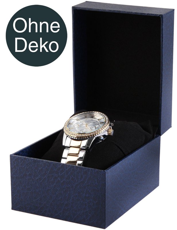 Caja plegable para relojes, cartón, azul, 7,5 cm x 9 cm x 11 cm