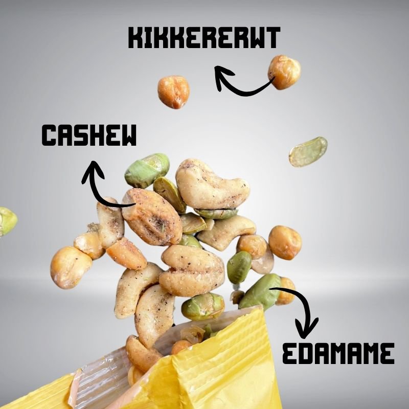 Eiwit knapperige stukjes zout en peper