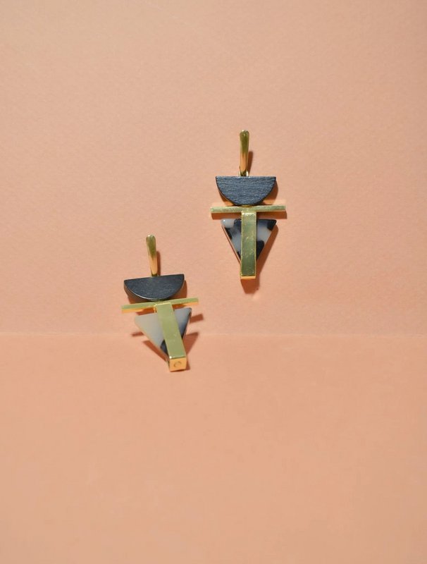 Pendientes Triángulo Negro