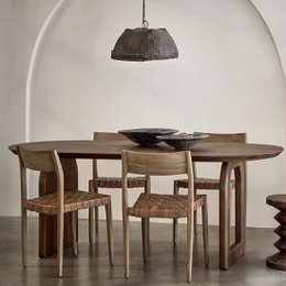 Bullnose mangotræ spisebord brun - blandet bund
