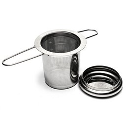 EDELSTAHL-TEE-Sieb MIT DECKEL - FALTBAR