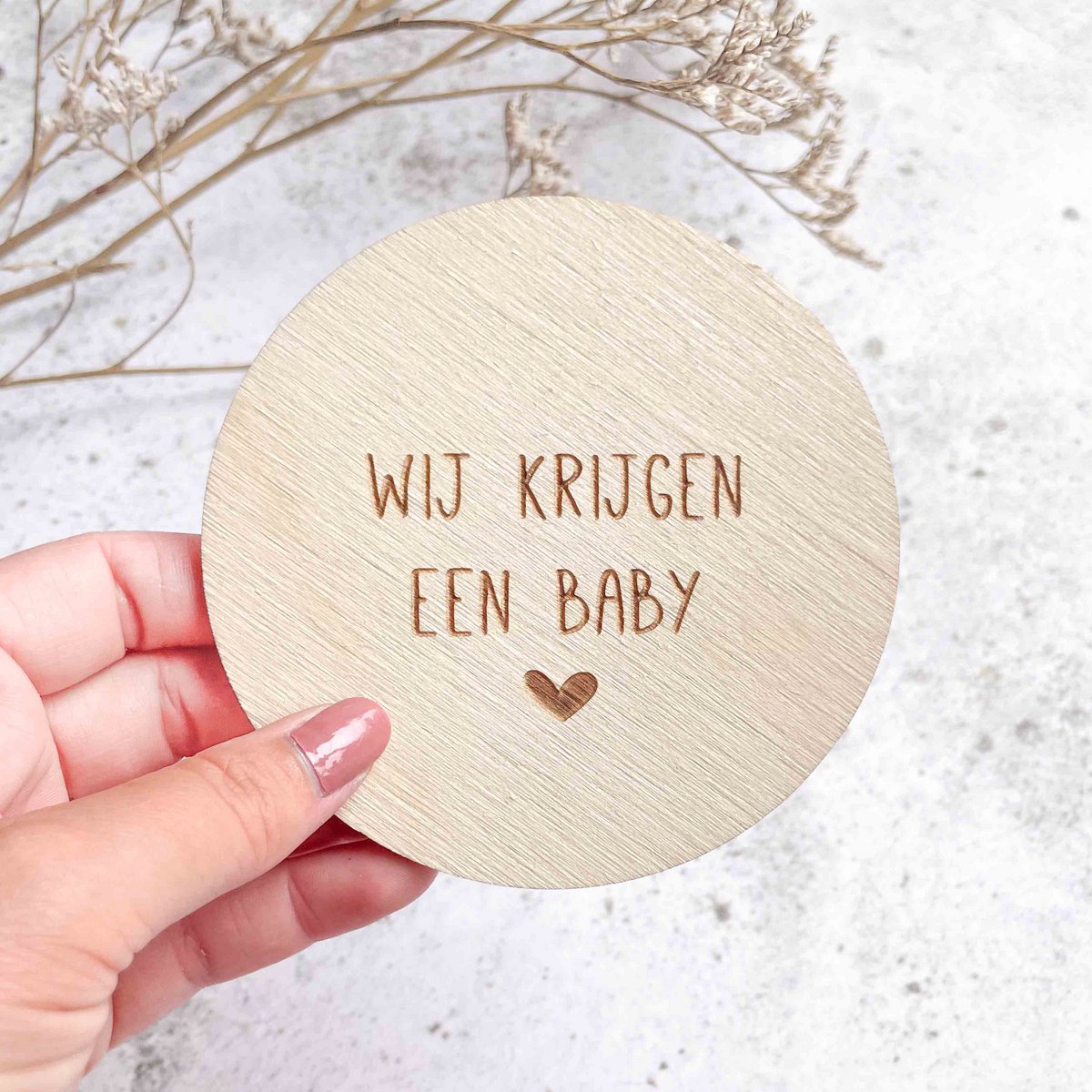 Wij krijgen een baby - houten cirkel