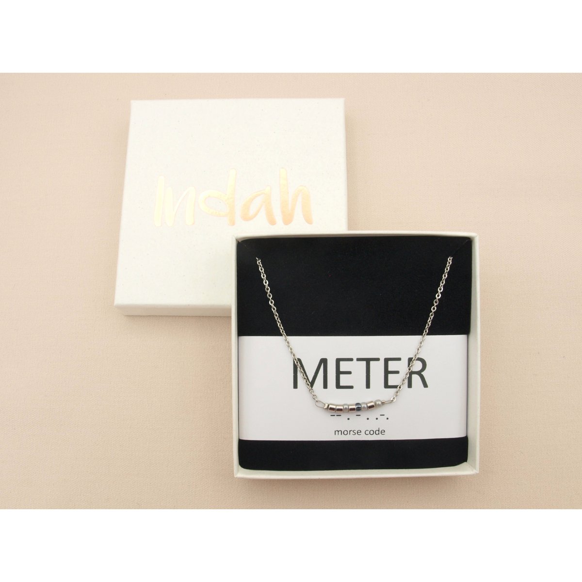 Morse code ketting, meter