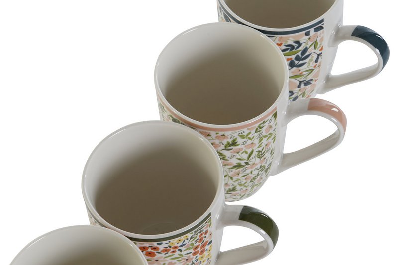 MUG PORCELANA 11,5X8,3X10,5 340ML FLORAL 4 SURT. PC207761