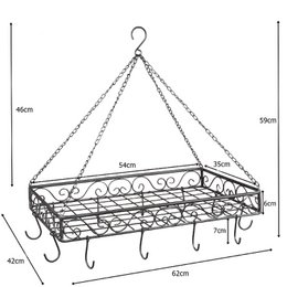 IJzeren pottenhanger - grijs 60cm