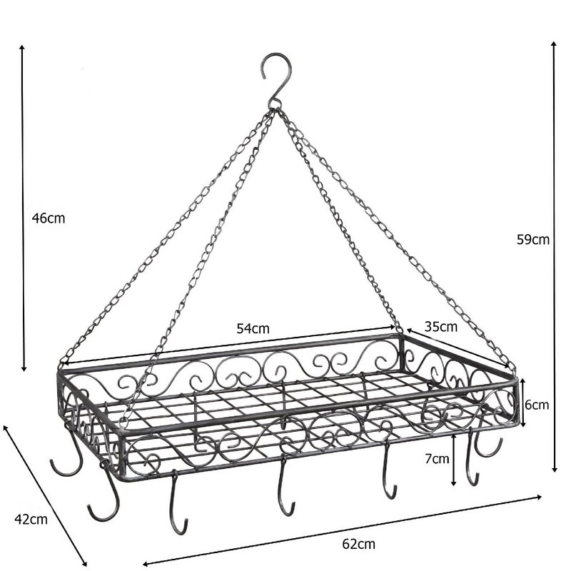 Iron pot hanger - gray 60cm