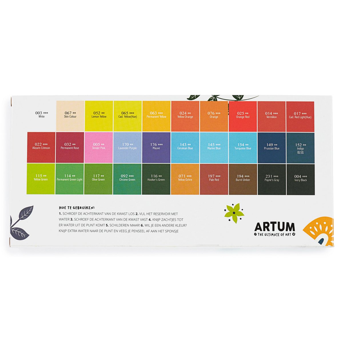 Watercolor Paint Set with 30 Colors