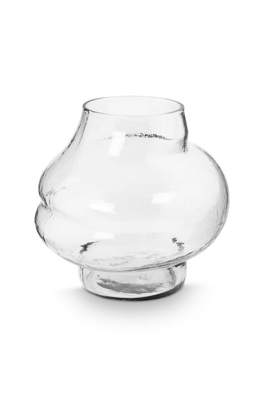 Vase Glass Clear Bubble 27x25cm