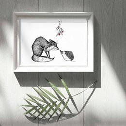 Art Print - Fox & Hedgehog