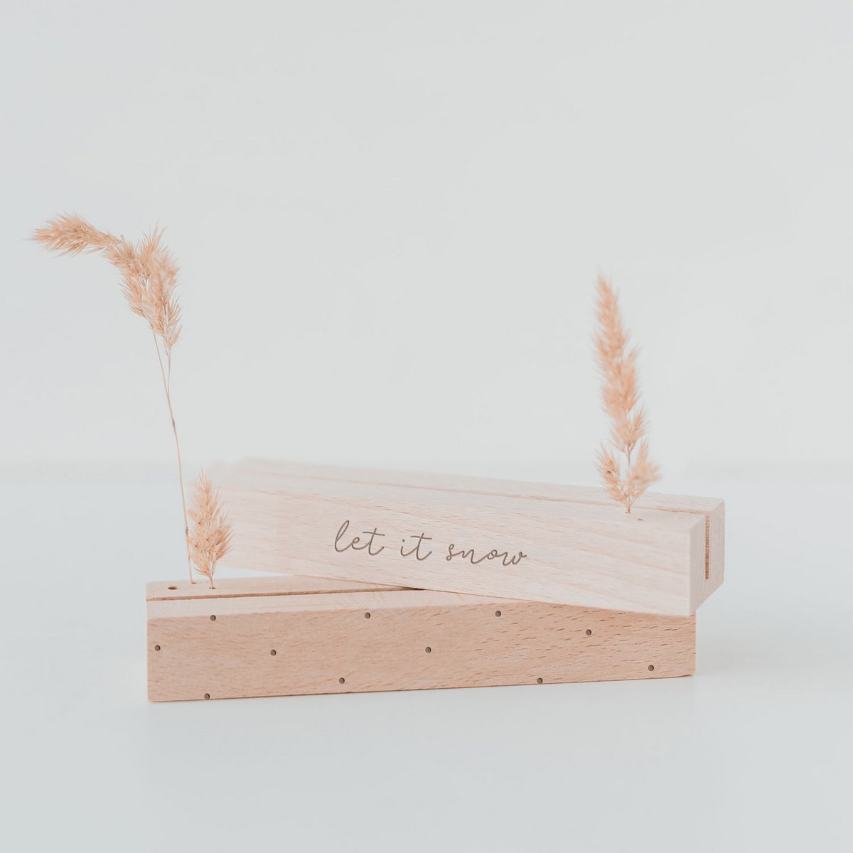 Card and flower stand set Let it Snow Natural (PU = 6 sets)
