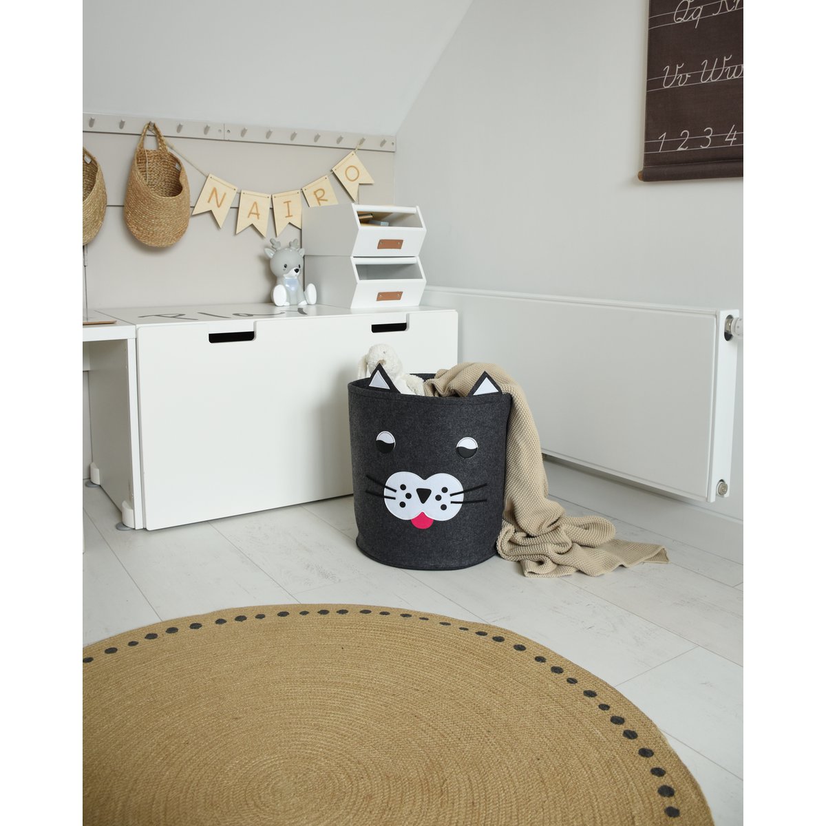 Storage Basket Children's Room - Cat