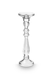 Candle Holder Glass Clear Large 10x34cm