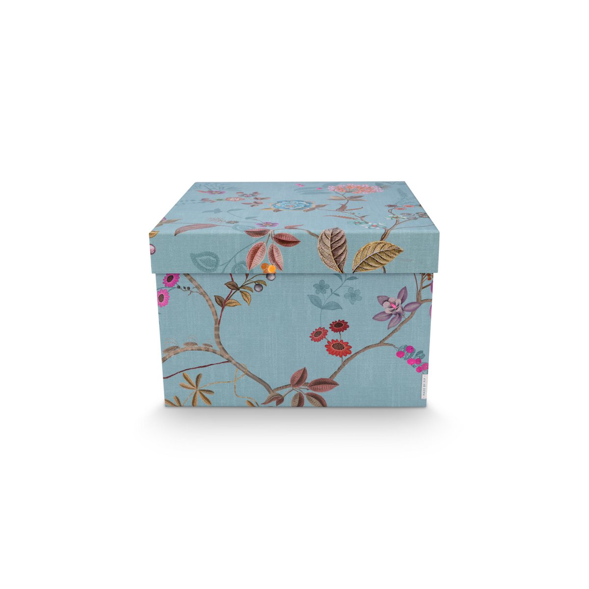 Set/2 Box Square Blooming Tales Blue-Khaki