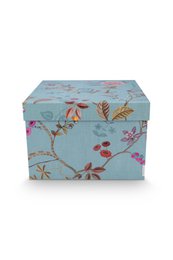 Set/2 Box Square Blooming Tales Blue-Khaki