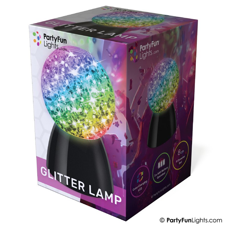 Glitter ball lamp - battery operated - Multi-color-changing