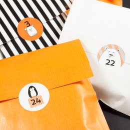 Adesivo calendario dell'avvento orsi polari e pinguini