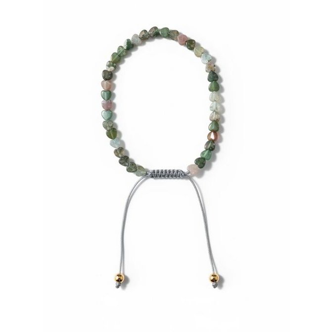 Women's bracelet Indian Agate 4 mm hearts