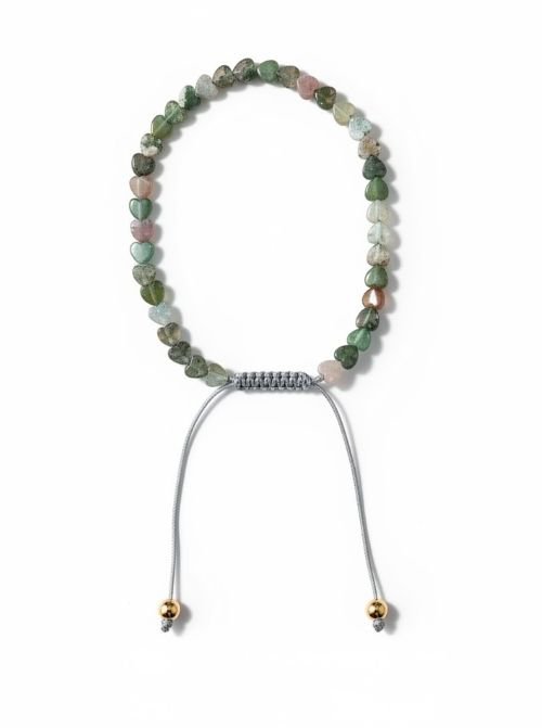 Women's bracelet Indian Agate 4 mm hearts