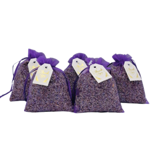 Lavender Fragrance Bags - 5 x 12 grams of wonderfully scented bags - "Thanks" Purple
