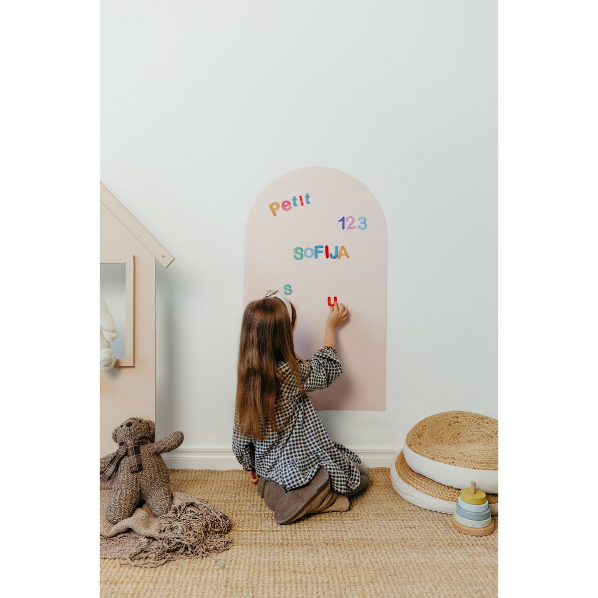 Tableau magnétique pour enfants - Arche - Rose clair