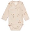 Baby Wickelbody langarm - Strukturmaterial in 2/2 Rib - beige