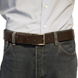 Leder Damengürtel oder Leder Herrengürtel mit Aufdruck Echtes Leder 4 cm breit