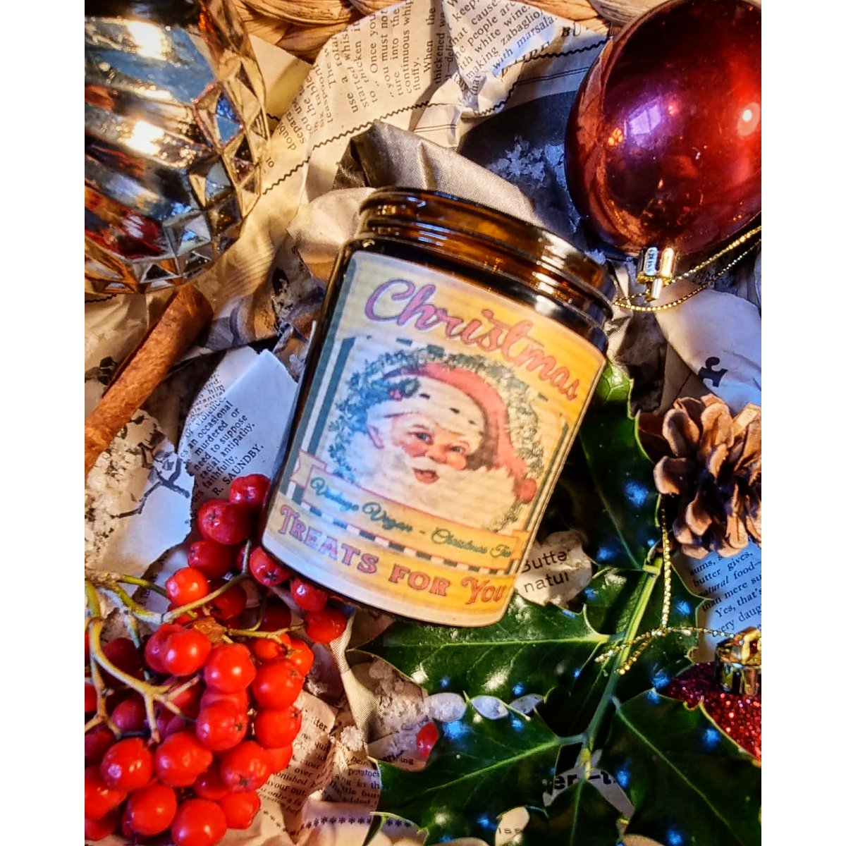 Weihnachtsbaum Vintage vegane Kerze