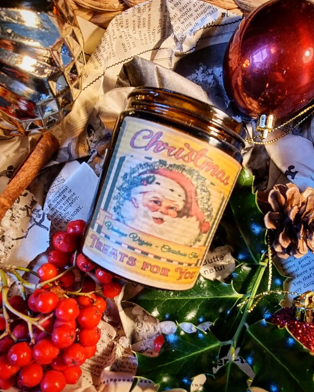 Weihnachtsbaum Vintage vegane Kerze