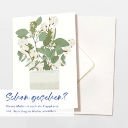 Postkarte Eukalyptus Baumwolle Vase